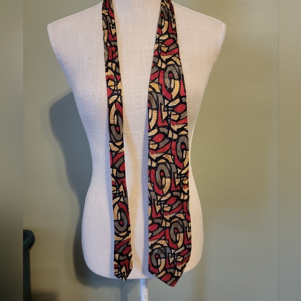 Vintage Screenplay Martin Wong Tie Silk Geometric Gift Men